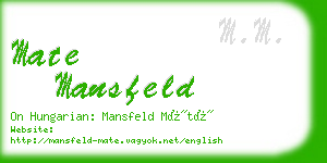 mate mansfeld business card